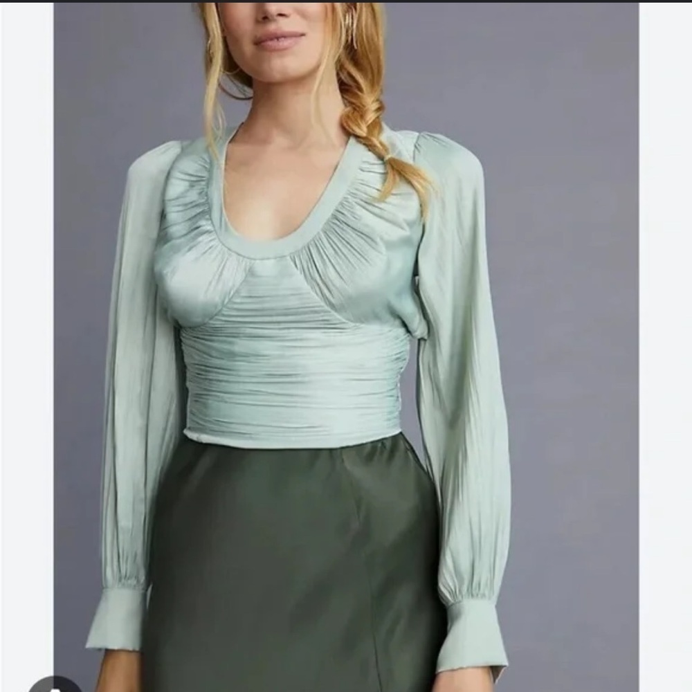 Anthropologie Blouson-Sleeve Blouse NWOT XL